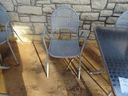 METAL PATIO TABLE W/4 CHAIRS