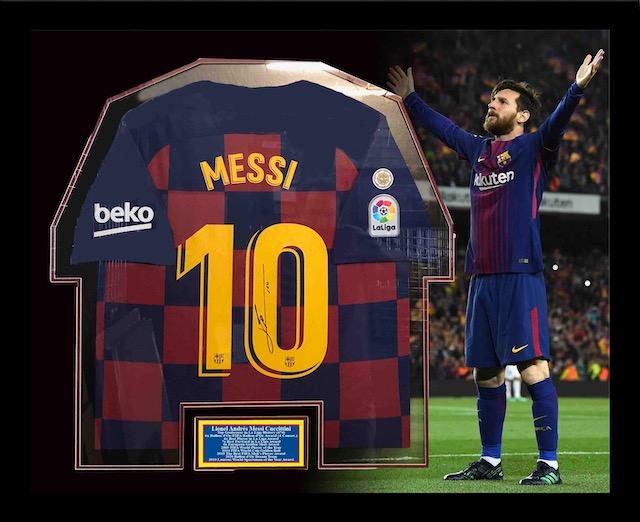 Lionel Messi autographed & framed jersey