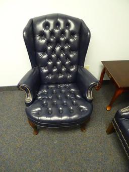 TWO BUTTON TUFTED WINGBACK CHAIRS & MATCHING LOVESEAT W/END TABLE (X3)