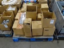 PALLET OF HARDWARE, BEAM CLAMPS, STRAP CLAMPS, CLEVIS HANGERS, STAND OFF CLAMPS, CONDUIT CLAMPS