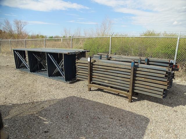 PALLET RACKING W/(14) 14' UPRIGHTS, (4) 12' UPRIGHTS, CROSS ARMS & 2 RACKS--