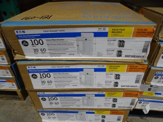 NEW EATON BREAKER BOX INDOOR MAIN BREAKER 100 AMP 30 SPACE 60 CIRCUITS (X5)