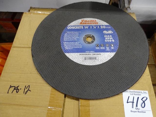 NEW VIRGINIA ABRASIVES ROUND CONCRETE 14"X1/8"X20MM 10/BOX (X3)