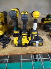 (2) DEWALT 20V 1/2" DRILL/HAMMERDRILL, 20V FLASHLIGHT & 5 BATTERIES