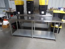 S/S TABLE W/BOTTOM SHELF 30X84”