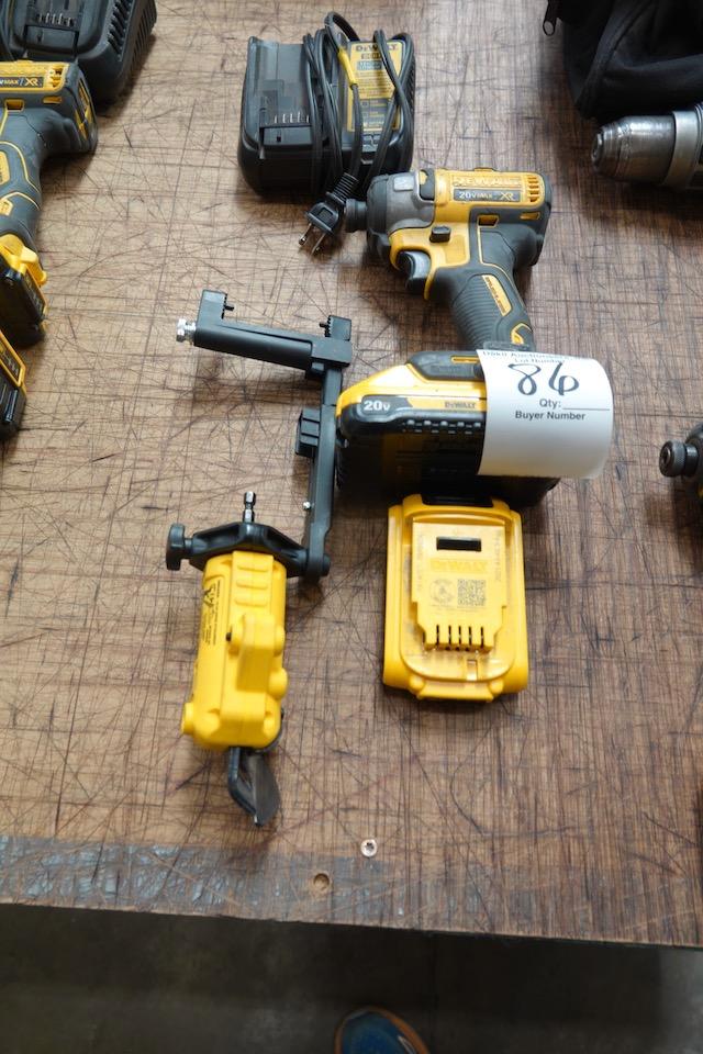 DEWALT IMPACT, CHARGER, 2 BATTERIES & SHEAR ATTACHMENT X1