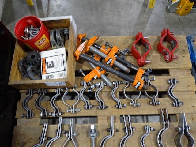 HOSE HOBBLE CLAMPS, PONY CLAMPS, RISE CLAMPS, CHAIN, SPROCKET & MISC