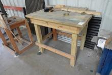 WOODEN WORKTABLE (NO CONTENTS)