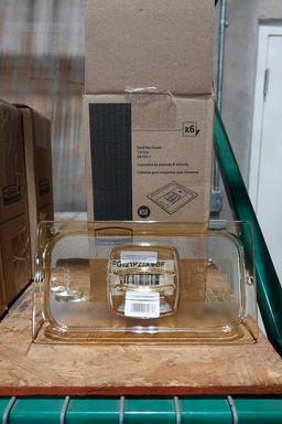 NEW RUBBERMAID PLASTIC FOOD PAN LIDS 1/3 SIZE 6/BOX (X3)