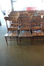 WOODEN DINING CHAIRS (X12)