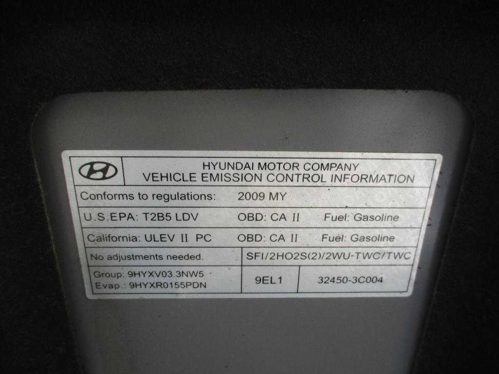 YEAR 2009 MAKE HYUNDAI MODEL SONATA VE VIN 5NPET46F49H454588 ODOMETER 107148 ODOMETER STATEMENT EX