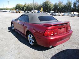 YEAR 2003 MAKE FORD MODEL MUSTANG GT VIN 1FAFP45X03F424207 DESCRIPTION CONVERTIBLE ODOMETER 36836