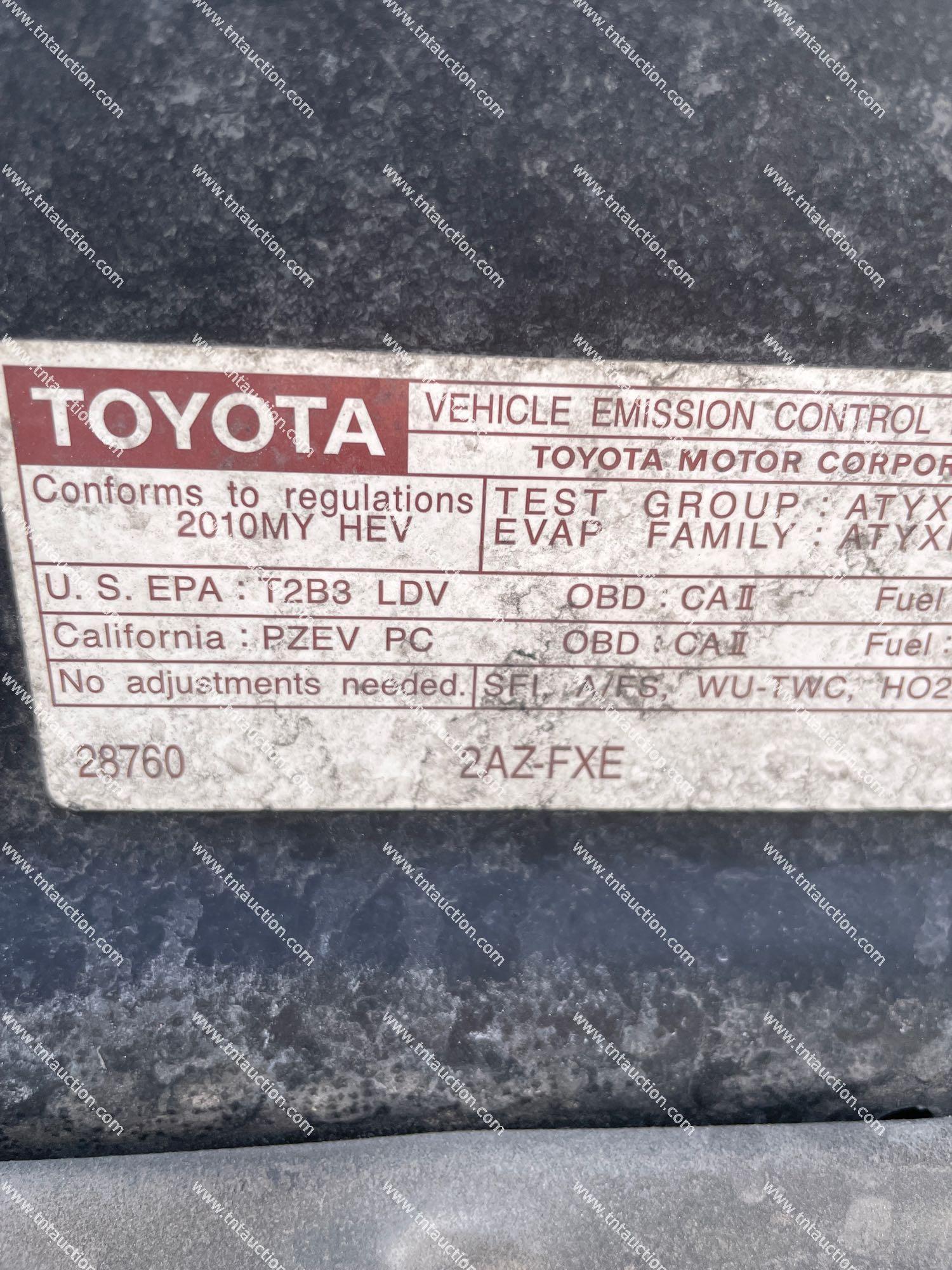 2010 TOYOTA CAMRY HYBRID