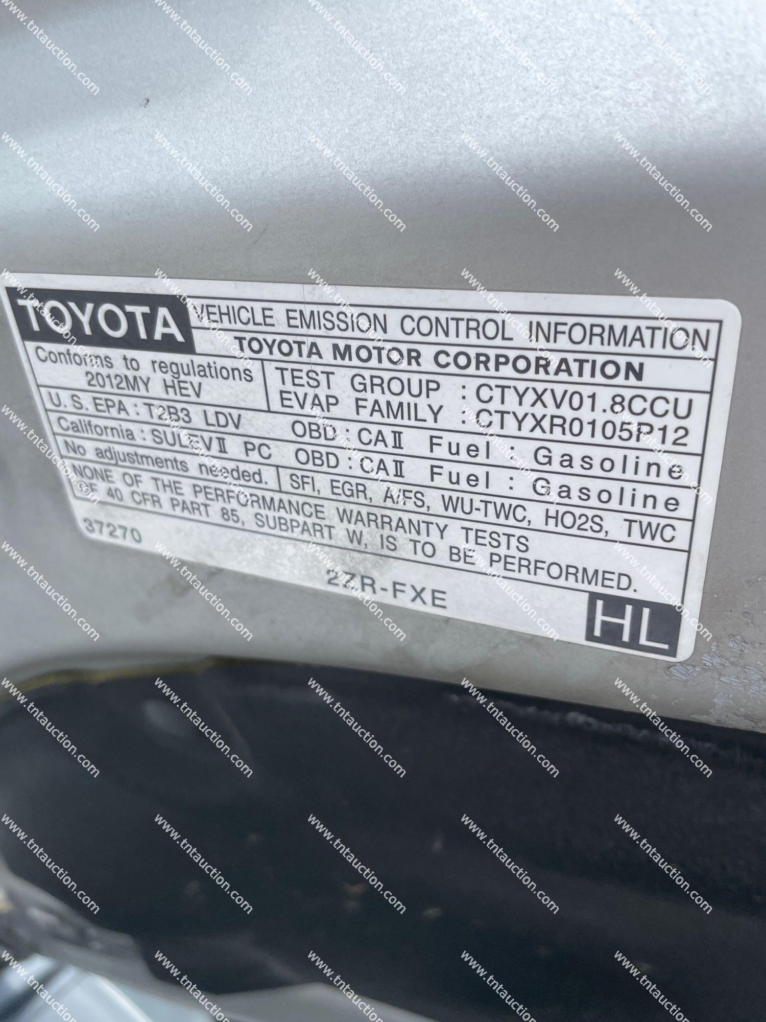 2012 TOYOTA PRIUS V