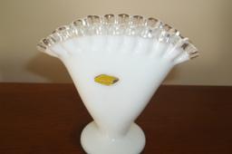 Small Fenton Milk Glass Vase