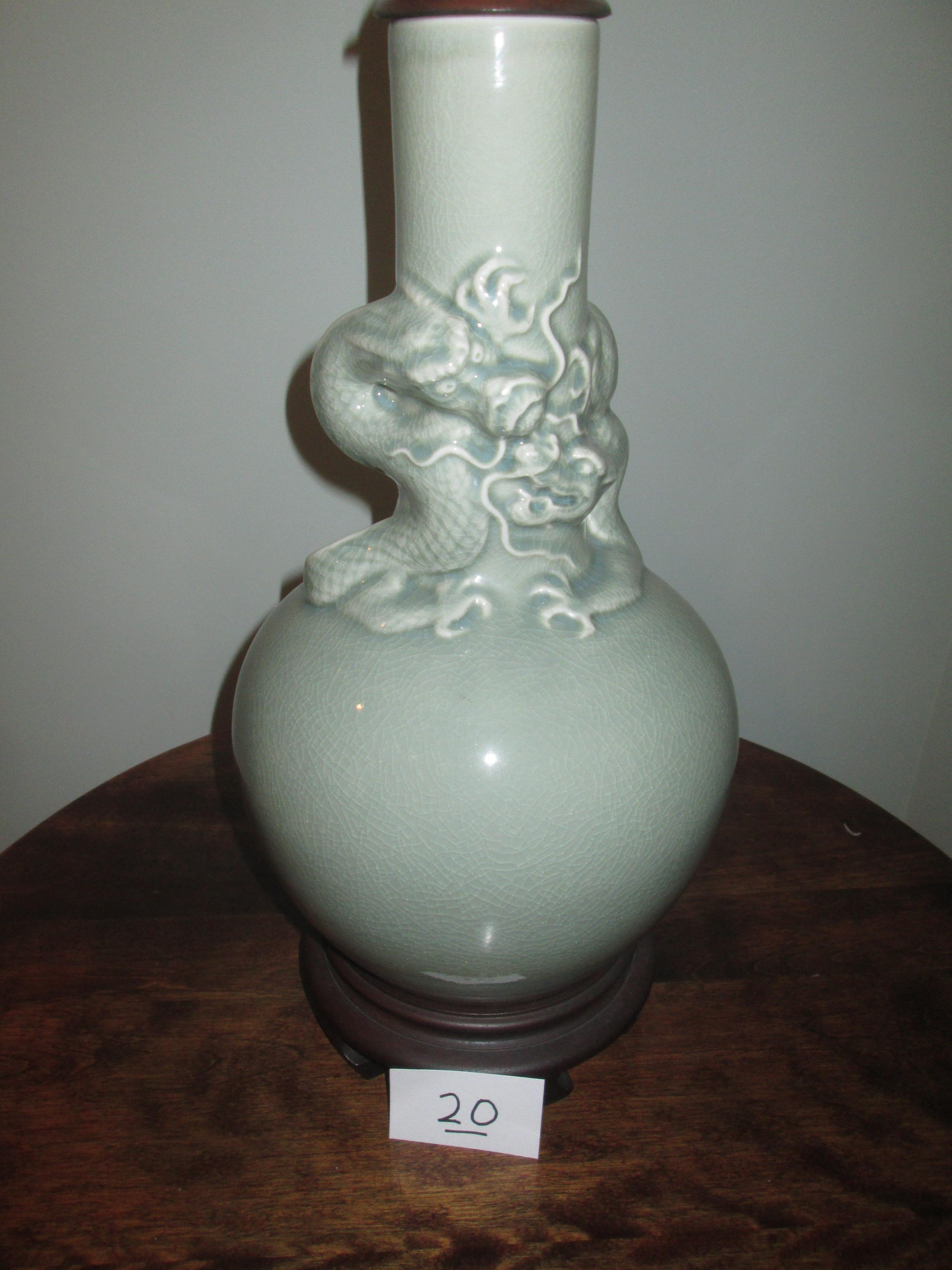 Oriental Green Dragon Lamp