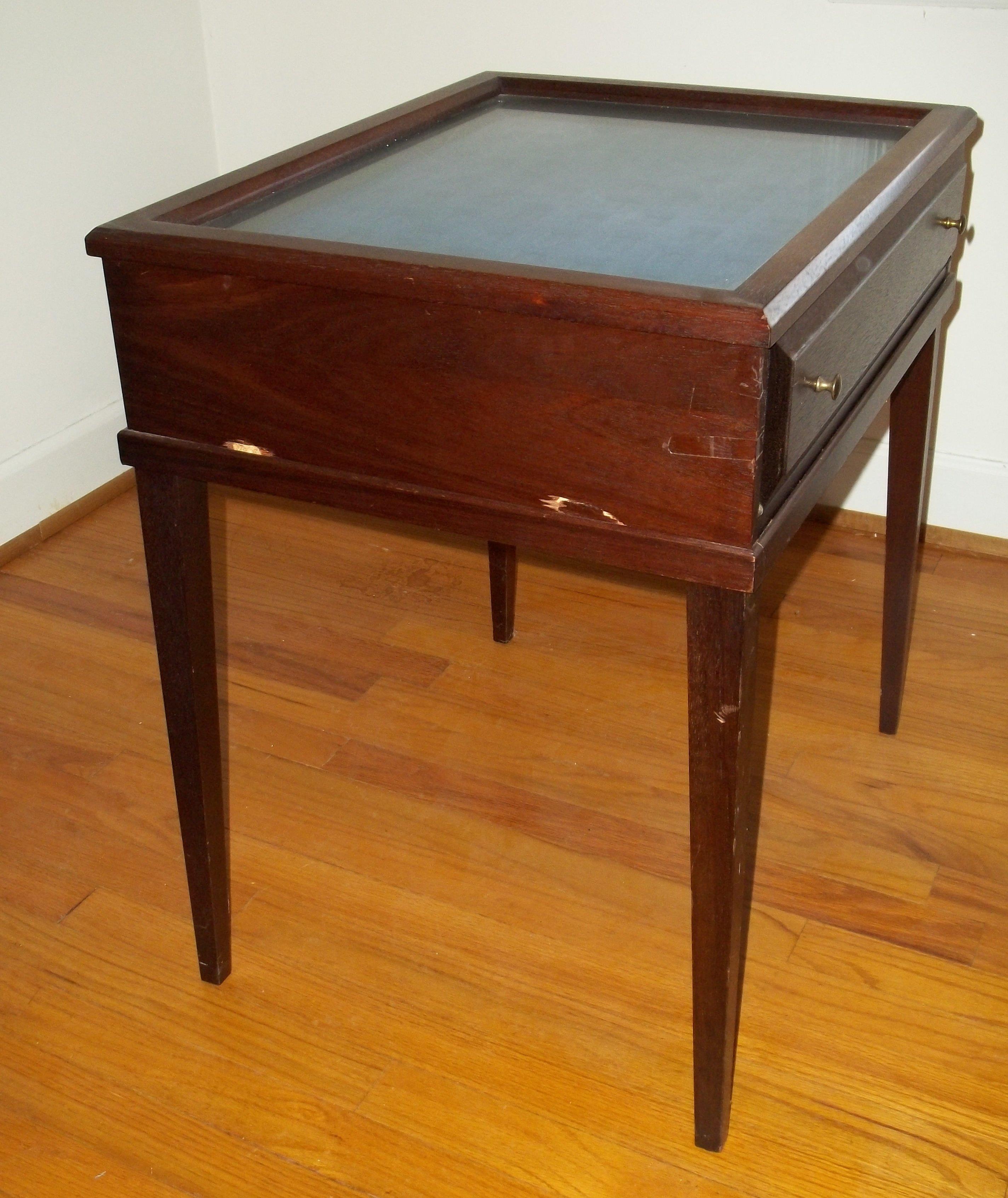 Shadow Box Style Display Side Table.