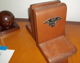 Pair Of Vintage Wooden Book Ends.