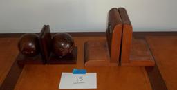 Pair Of Vintage Wooden Book Ends.