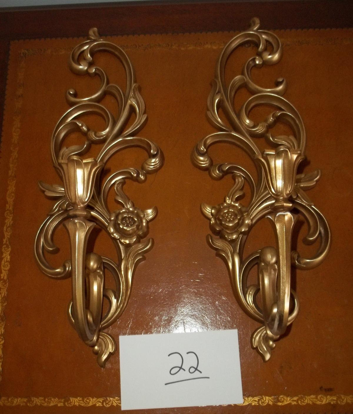 Vintage Syroco Wall Sconces