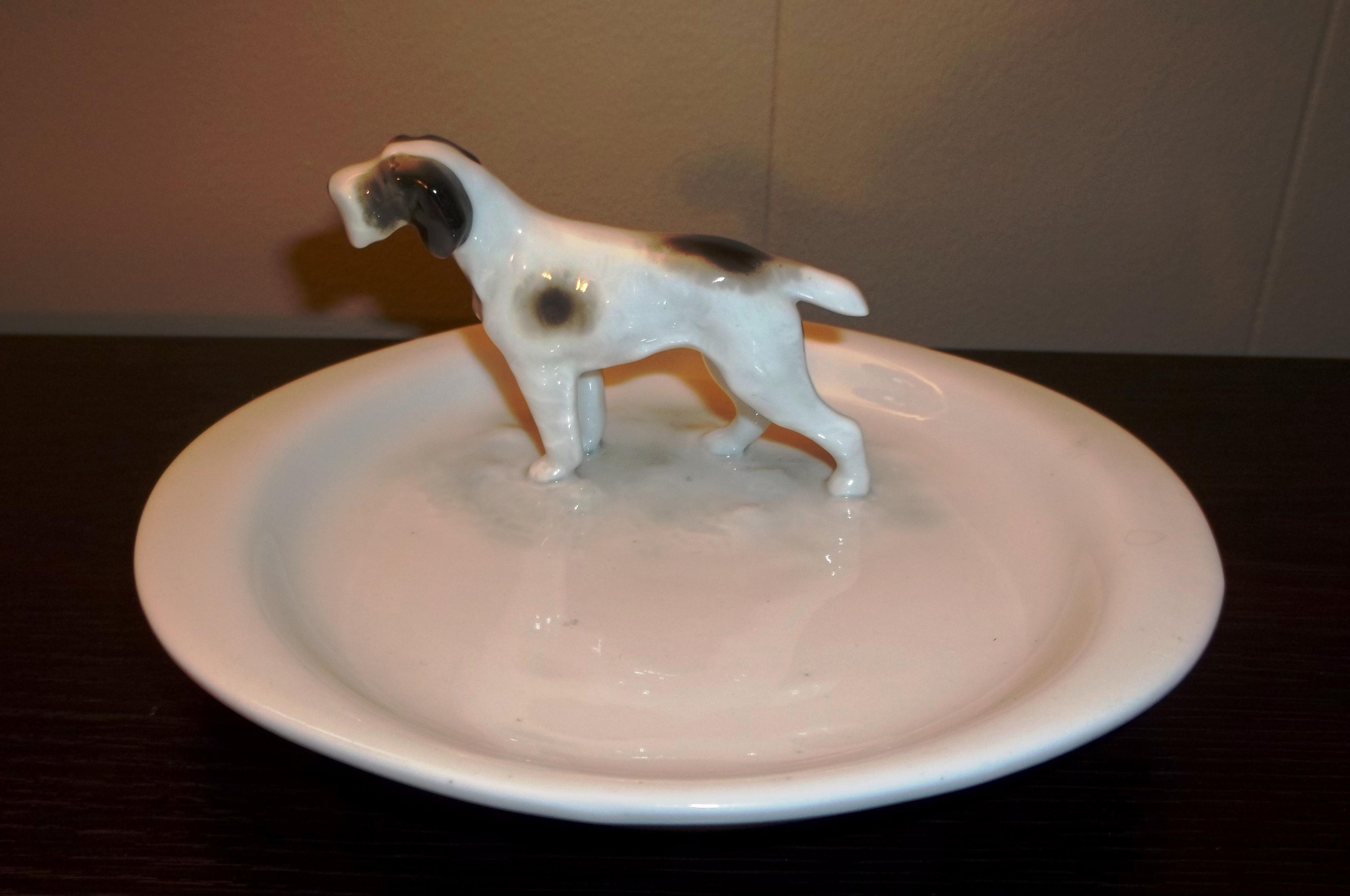 Metzler Ortloff Germany Trinket Dish With Dog