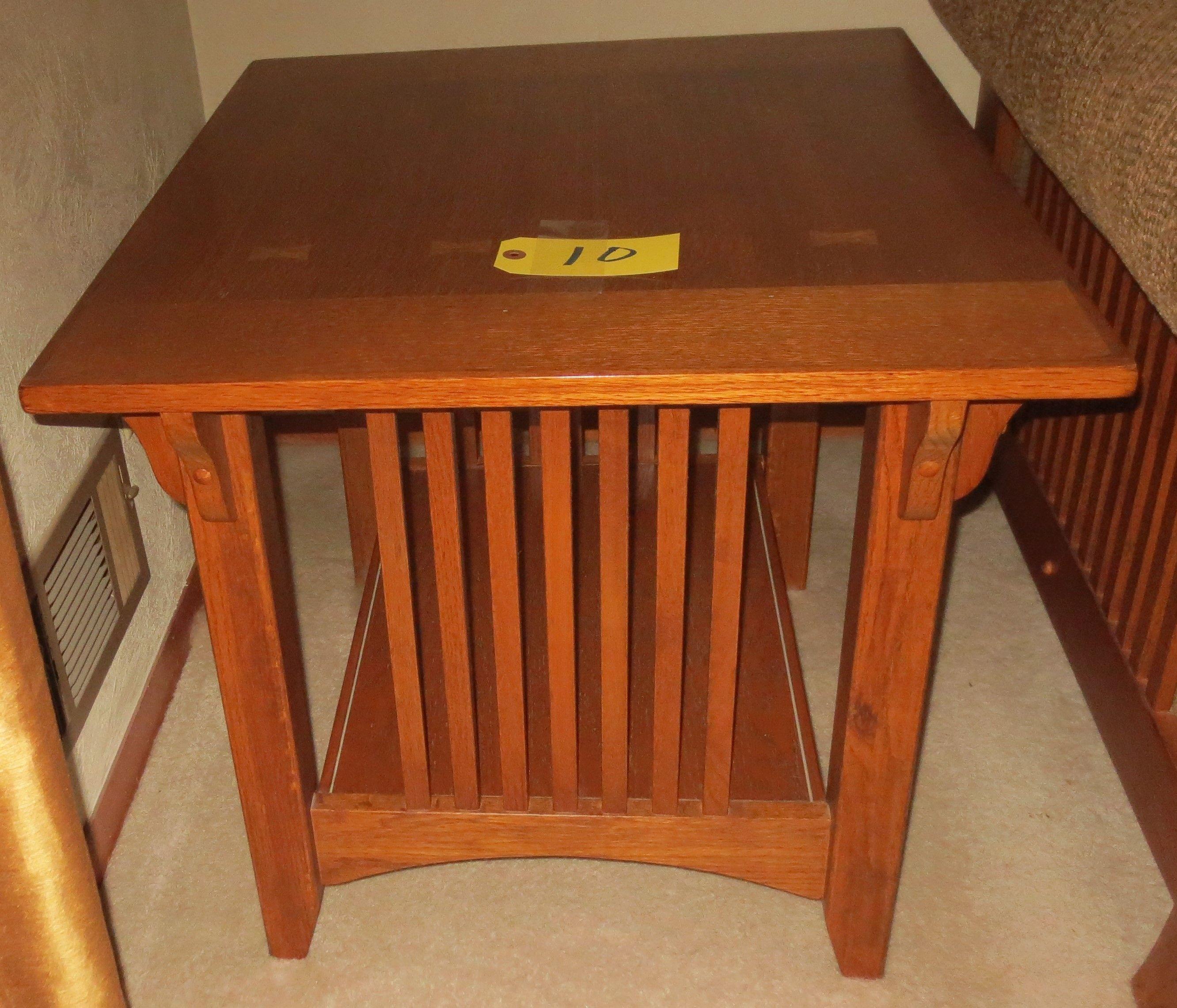 Oak Mission Style Lamp Table