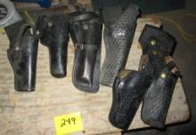 Lot of 6 Holsters, 3 Basket Weave and 3 Black