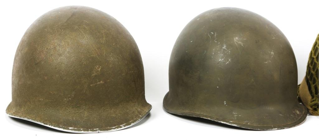 WWII US ARMY M1 COMBAT HELMET FIXED BALE LOT OF 3