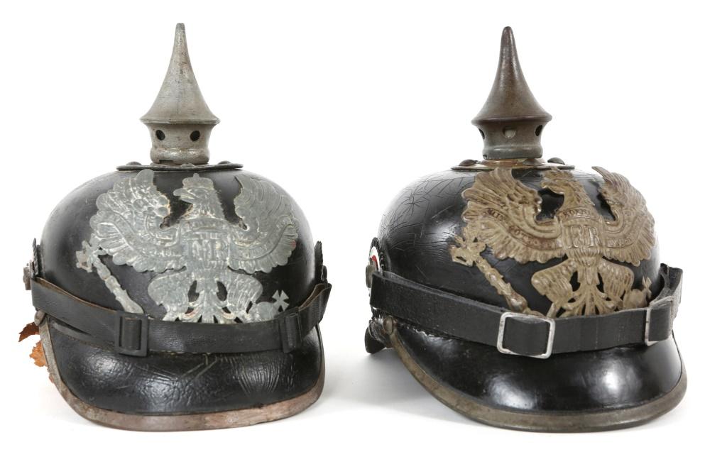 WWI IMPERIAL GERMAN PICKELHAUBE HELMET LOT OF 2