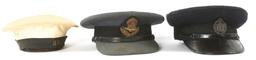 WWI - WWII BRITISH ARMED FORCES HAT LOT OF 4