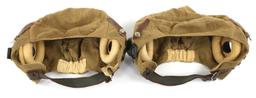 WWII BRITISH RAF TYPE E FLIGHT HELMET LOT OF 2