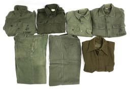 KOREAN WAR USMC OD GREEN UTILITY SHIRT & PANT LOT