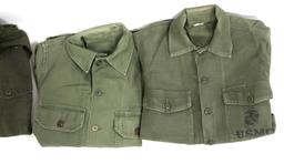 KOREAN WAR USMC OD GREEN UTILITY SHIRT & PANT LOT