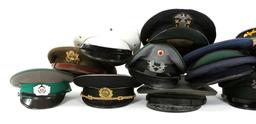 WORLD MILITARY DRESS VISOR MIXED LOT OF 16