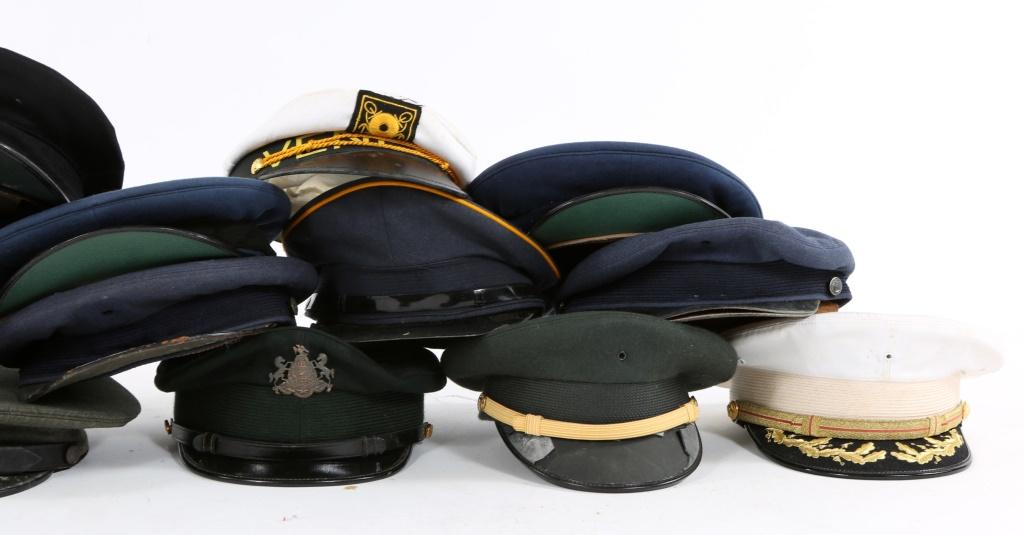 WORLD MILITARY DRESS VISOR MIXED LOT OF 16