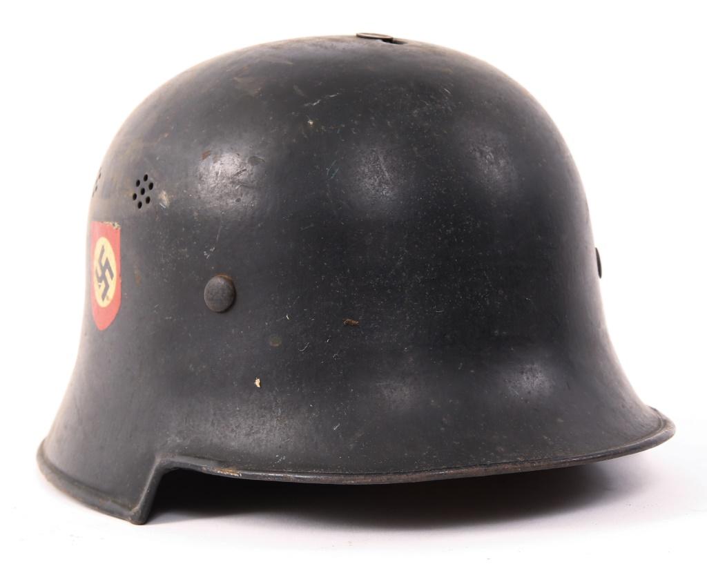 WWII GERMAN FIRE POLICE M34 HELMET LOT OF 2