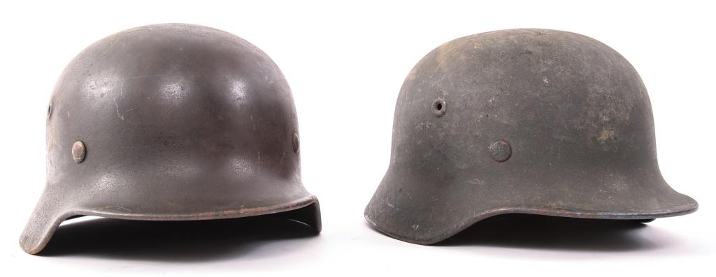 WWII GERMAN M40 HELMET SHELL LOT OF 2