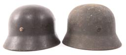 WWII GERMAN M40 HELMET SHELL LOT OF 2