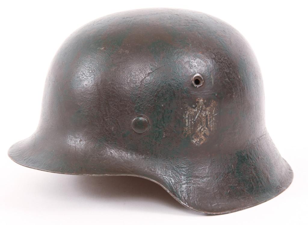 WWII GERMAN ARMY CAMOUFLAGED M42 HELMET