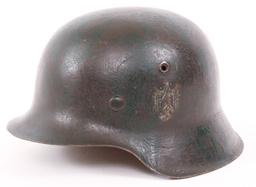 WWII GERMAN ARMY CAMOUFLAGED M42 HELMET