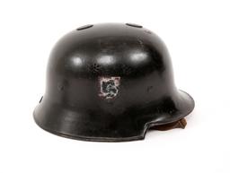 WWII GERMAN FIRE POLICE M34 DOUBLE DECAL HELMET