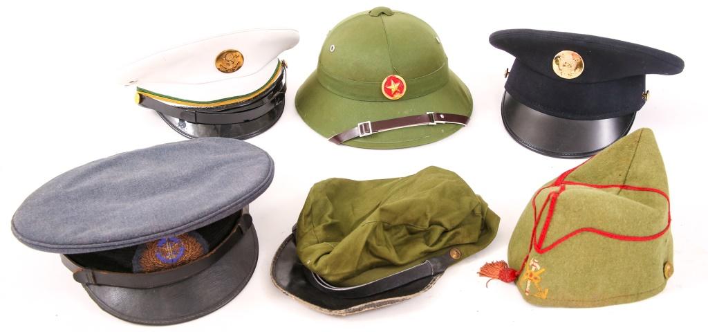 WORLD & US MILITARY HEADGEAR LOT OF 6