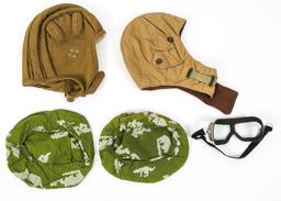 COLD WAR SOVIET HEADGEAR & GOGGLES LOT OF 5