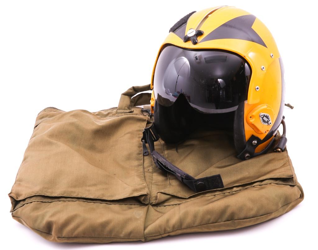 US NAVY VF-84 HGU-33 PILOT FLIGHT HELMET & BAG