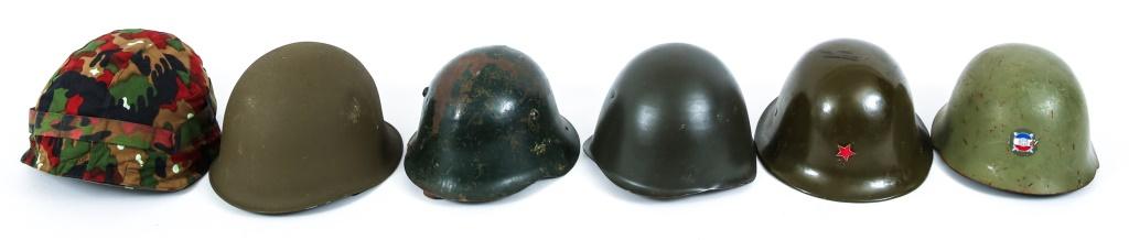 WORLD MILITARY COMBAT HELMET LOT OF 6