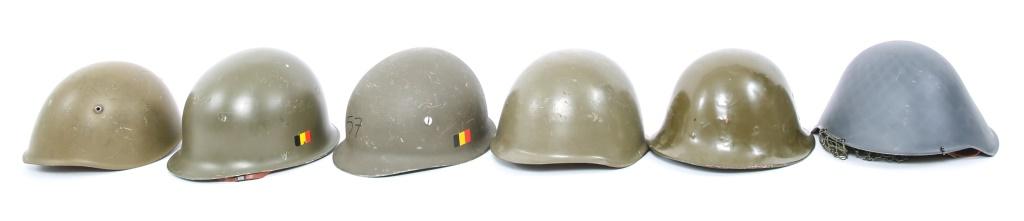 WORLD MILITARY COMBAT HELMET LOT OF 6