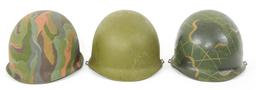 US ARMY TRENCH ART M1 COMBAT HELMET LOT OF 3