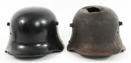 WWI GERMAN M16 HELMETS BATTLEFIELD DAMAGE LOT OF 2