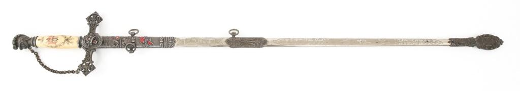 19TH C. MASONIC KNIGHT'S TEMPLAR NAMED SWORD