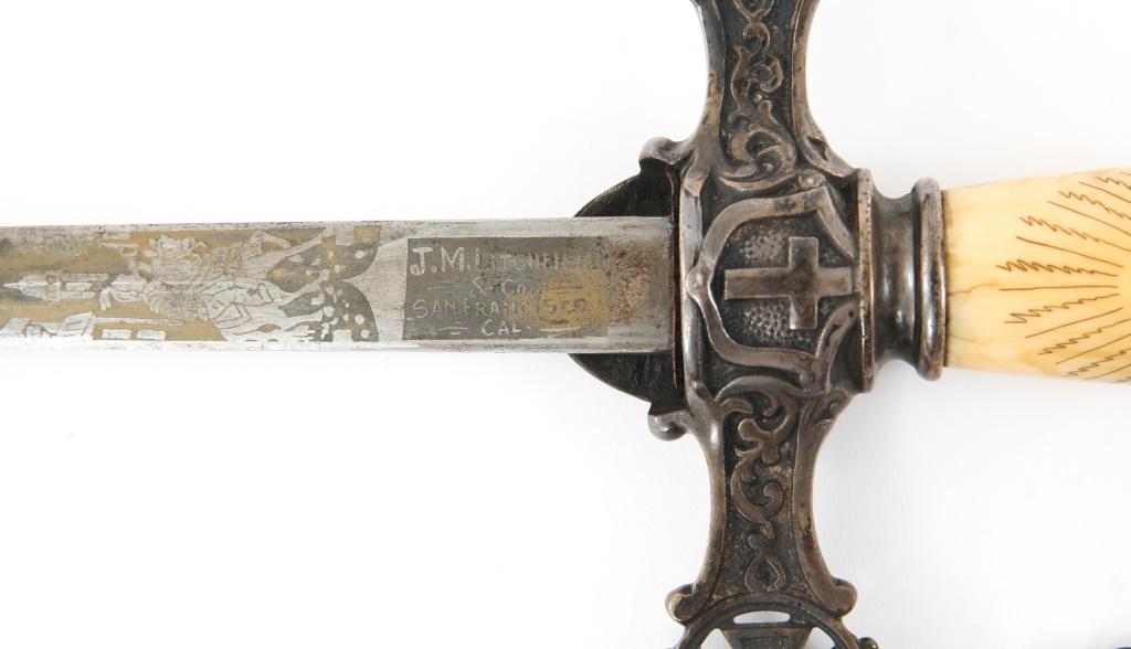 19TH C. MASONIC KNIGHT'S TEMPLAR NAMED SWORD